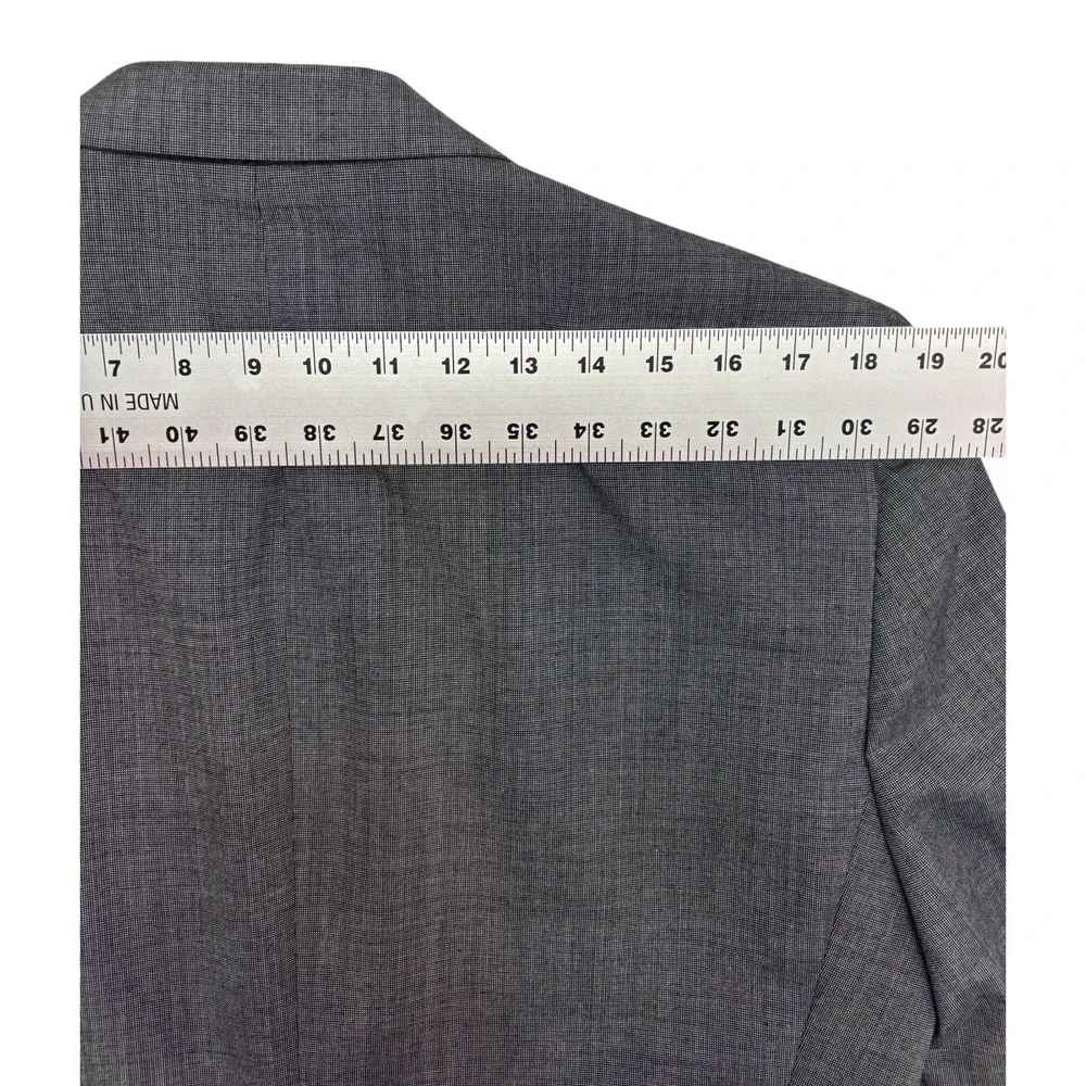 vtg 90s USA Made 40S 34x29 Gray 2pc Pant Suit Pleated Cuffed High Waisted Wool